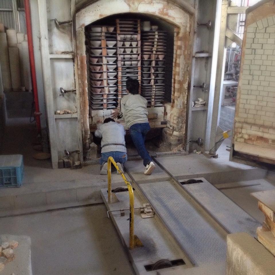 Entering kiln