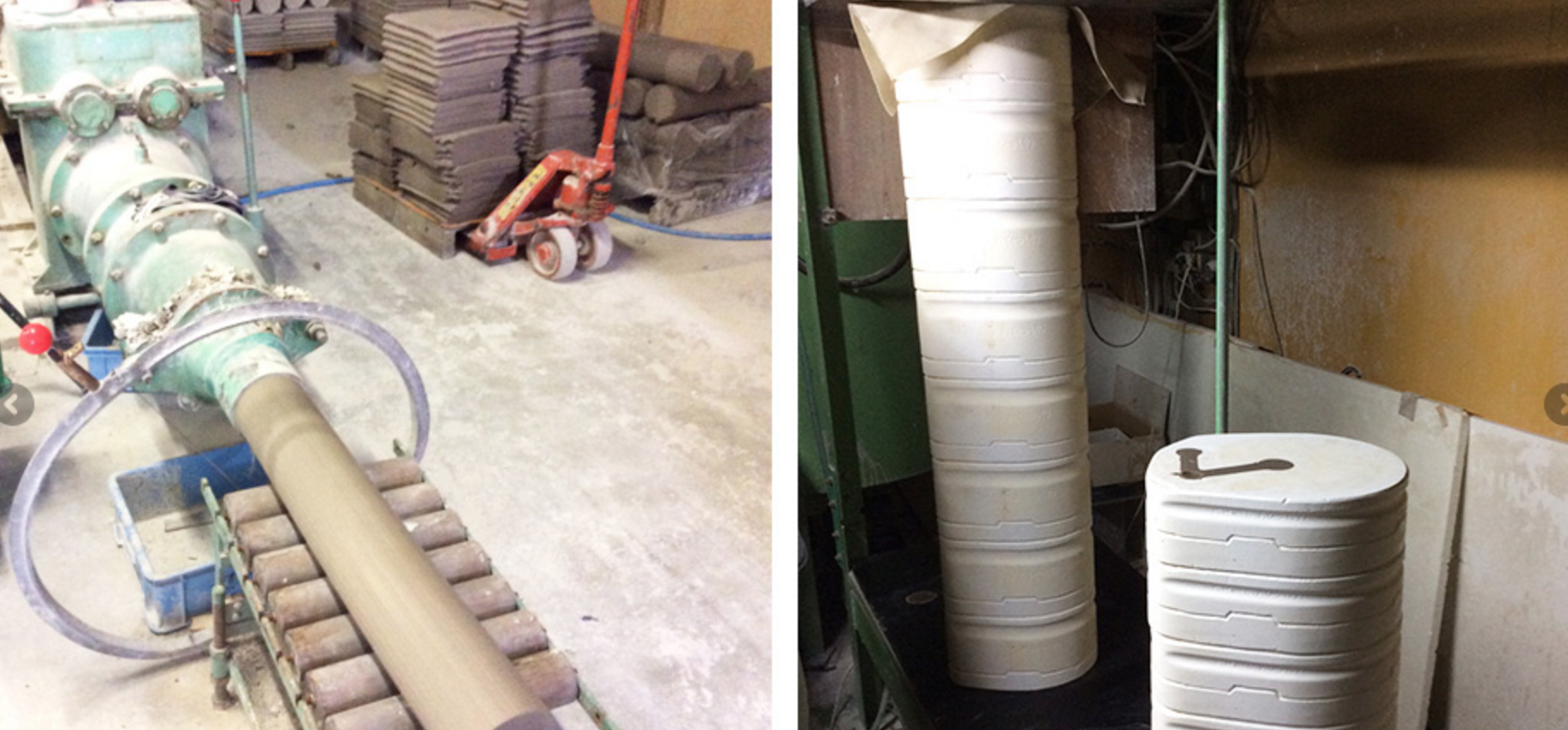 Kneading machine and Plaster moulds
